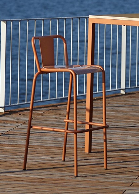 bar stool 786 B metal and wood
